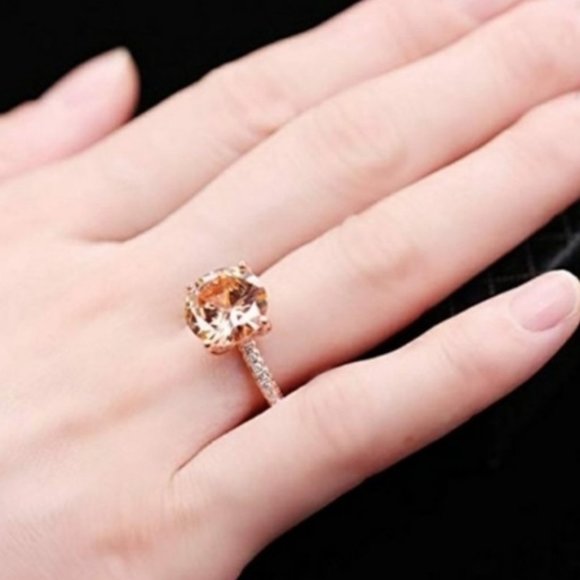 Genuine & NEW 6CT Morganite 18k Rose Gold Ring - Picture 9 of 10